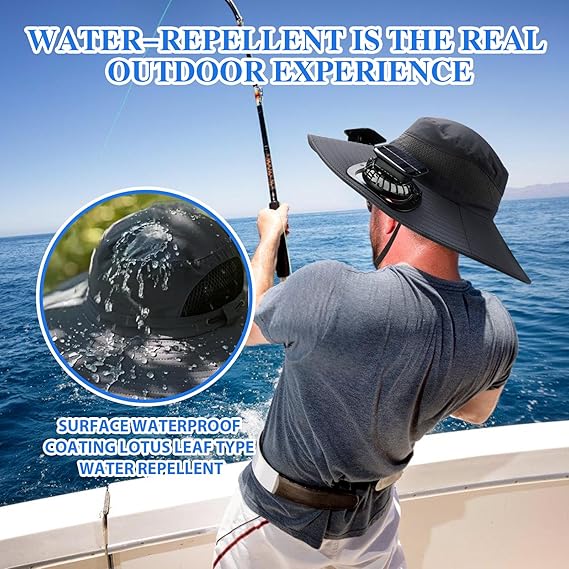 Solar Fan Sun Hat | UPF50+ UV Protection Cooling Hat for Fishing Hiking Outdoor Activities