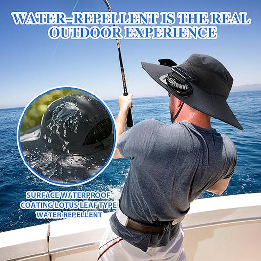 Solar Fan Sun Hat | UPF50+ UV Protection Cooling Hat for Fishing Hiking Outdoor Activities