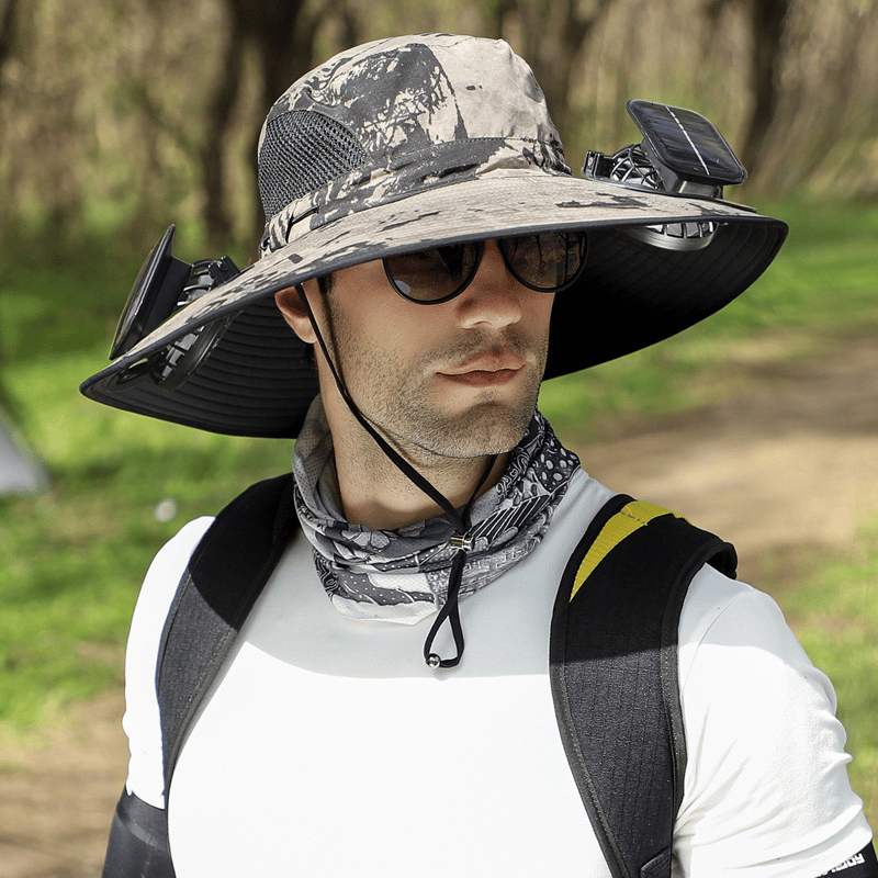 Solar Fan Sun Hat | UPF50+ UV Protection Cooling Hat for Fishing Hiking Outdoor Activities
