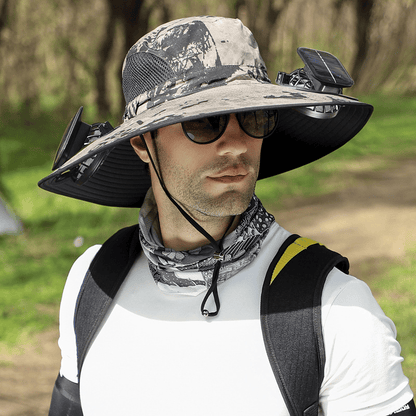 Solar Fan Sun Hat | UPF50+ UV Protection Cooling Hat for Fishing Hiking Outdoor Activities