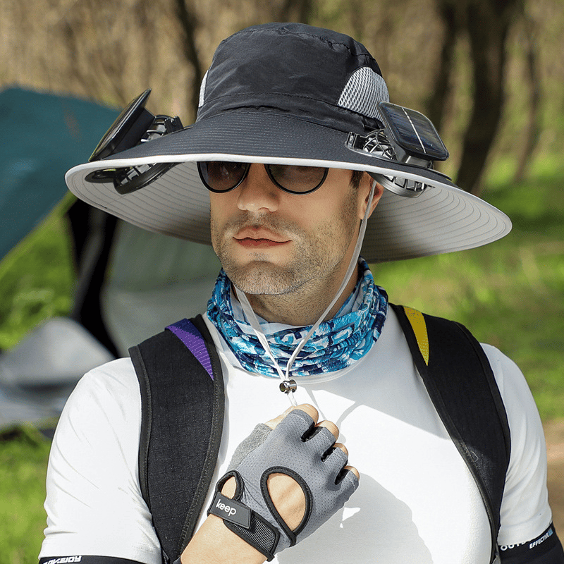Solar Fan Sun Hat | UPF50+ UV Protection Cooling Hat for Fishing Hiking Outdoor Activities