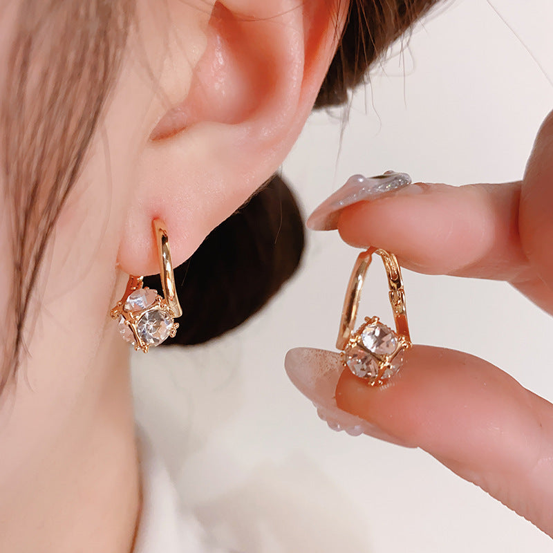 The Liberty Hoop - Elegant Cubic Zirconia Drop Earrings for Women, Lightweight Fashion Mini Hoops, Sparkling Jewelry Gift for Wedding, Party & Daily Wear