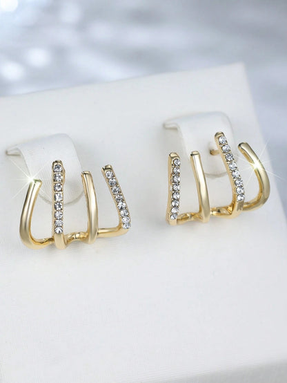The Liberty Hoop - Fashionable & Bright Gold-tone Women's Clip-on Earrings For Date, Wedding, Party, And Gift